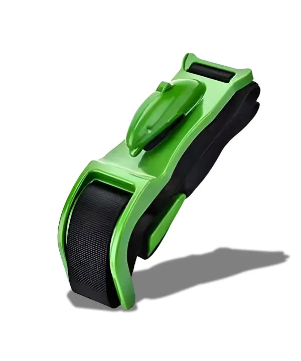 green Pregnancy Seat Belt Adjuster, designed to redirect the lap belt away from the belly for expectant mothers.