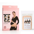 A peach-colored retail box with a maternity support belt against a white background.